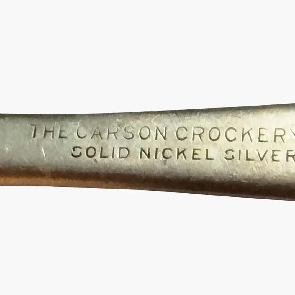 Carson Crockery Dinner Fork Solid Nickel Silver Vintage